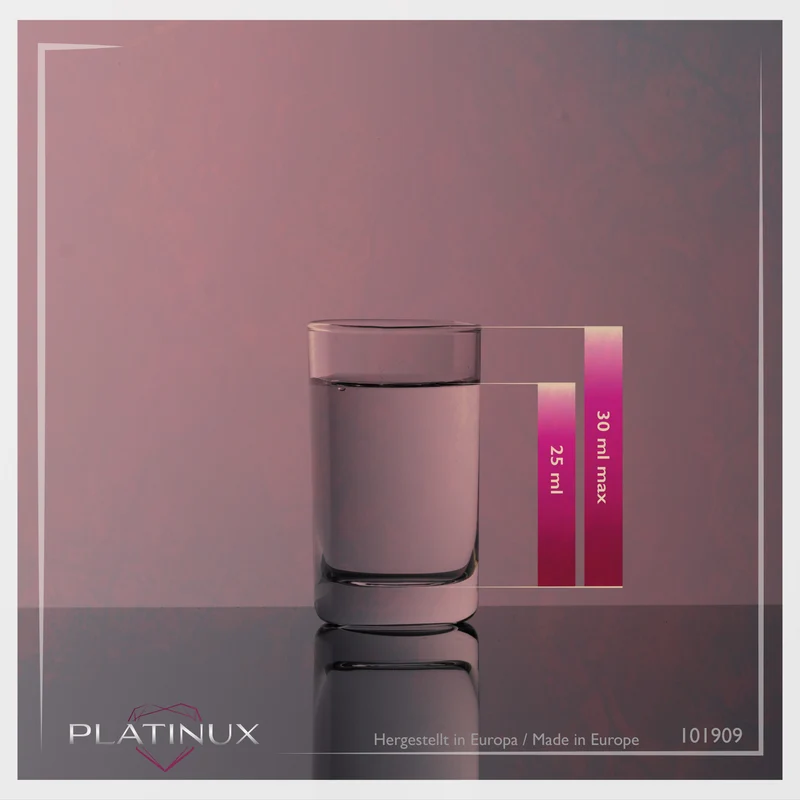PLATINUX Shotgläser 30ml 6er Set Schnapsgläser aus Glas Spülmaschinenfest