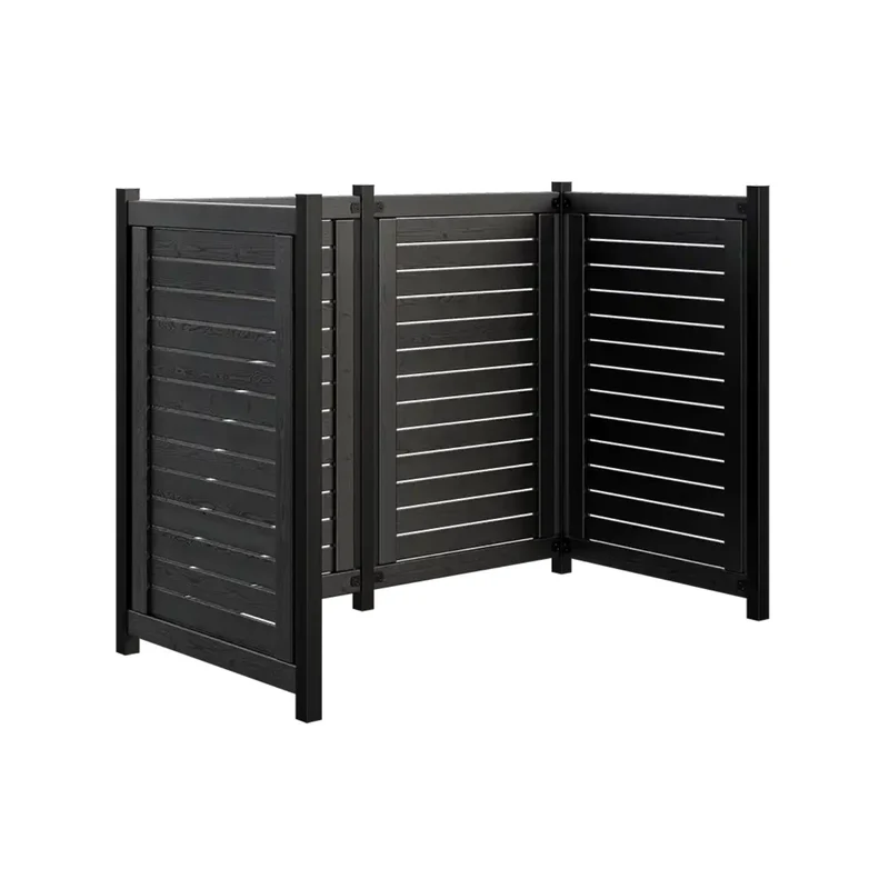 Mülltonnenverkleidung 'Lund' | L 165 x B 85 x H 124 cm | Holz fungizidbehandelt | Beschläge feuerverzinkt | schwarz lackiert | Made in Europe