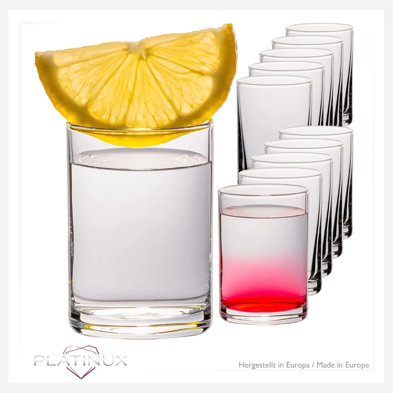PLATINUX Shotgläser Set 12 Stück Schnapsgläser 60ml spülmaschinenfest