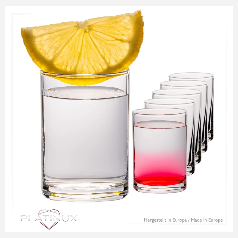 PLATINUX Shotgläser Set 6 Stück - Schnapsgläser 60ml klar spülmaschinenfest