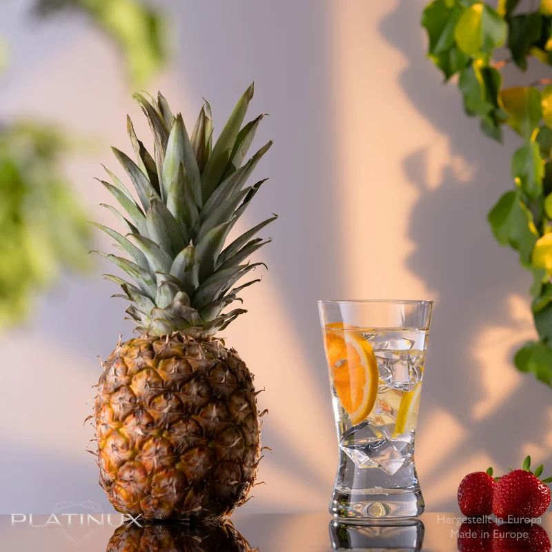 PLATINUX Trinkgläser 300ml X-Form Set 12-Teilig aus Glas "CrossLine" Spülmaschinenfest