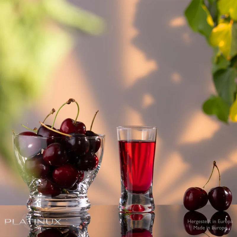 PLATINUX Shotgläser 50ml 5cl X-Form Set 12-Teilig aus Glas "CrossLine" Spülmaschinenfest