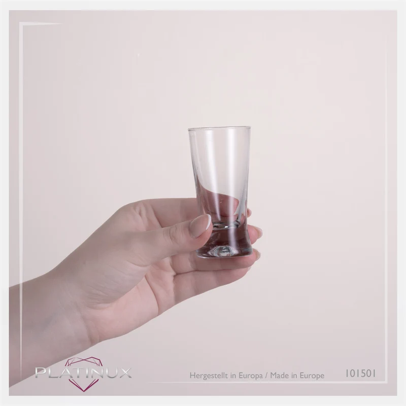 PLATINUX Shotgläser 50ml 5cl X-Form Set 12-Teilig aus Glas "CrossLine" Spülmaschinenfest