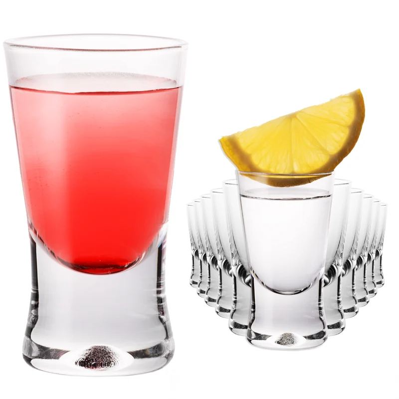 PLATINUX Shotgläser 25ml 2,5cl X-Form Set 12-Teilig aus Glas "CrossLine" Spülmaschinenfest