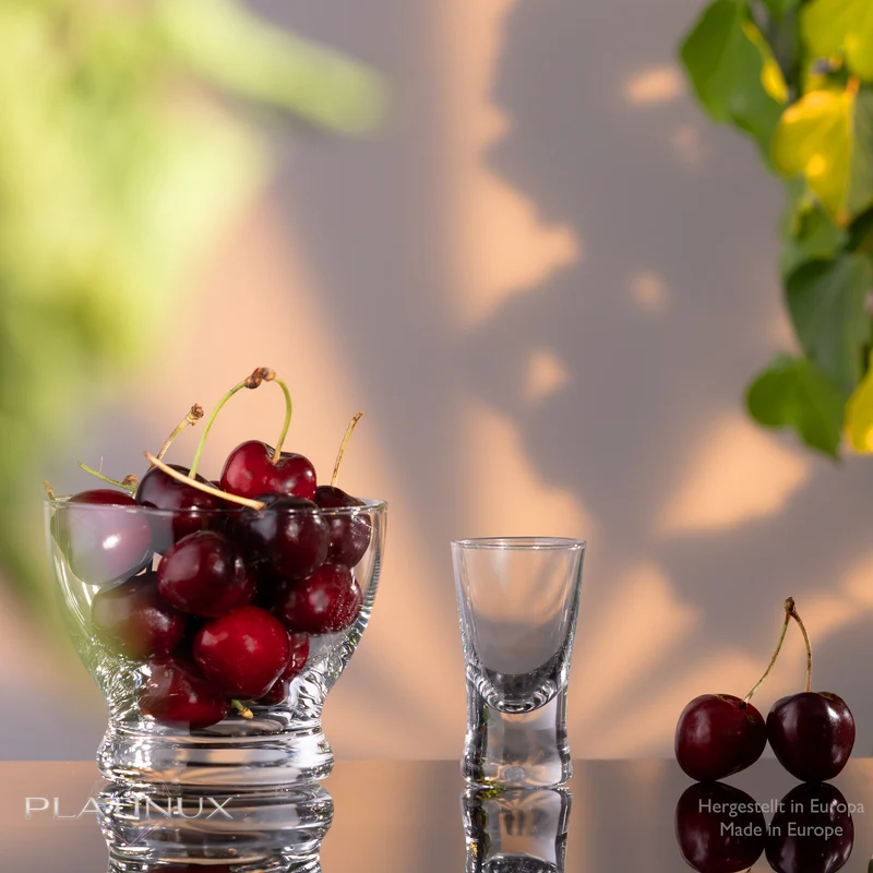 PLATINUX Shotgläser 25ml 2,5cl X-Form Set 12-Teilig aus Glas "CrossLine" Spülmaschinenfest