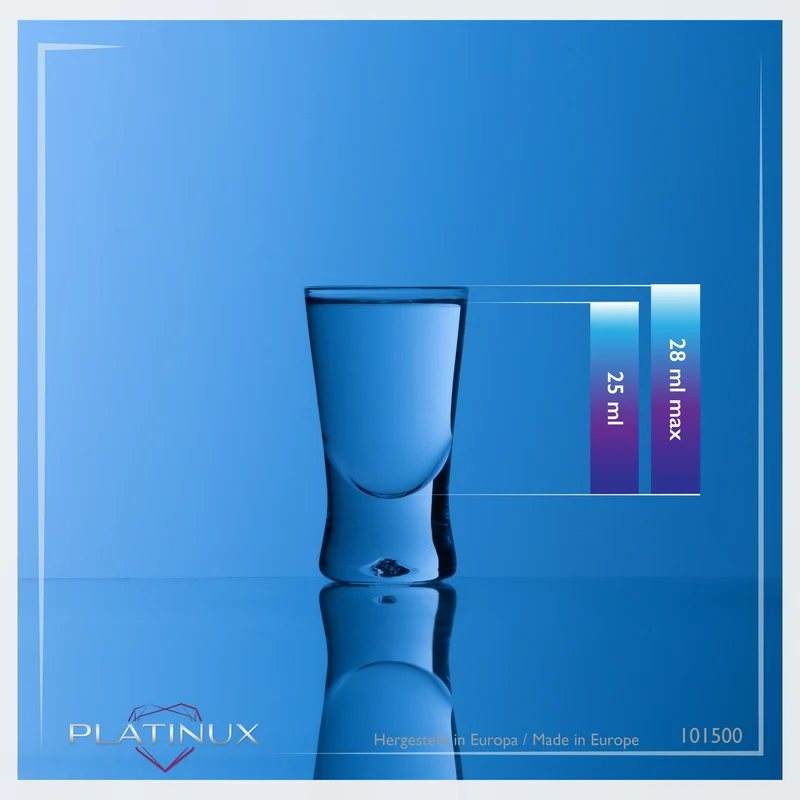 PLATINUX Shotgläser 25ml 2,5cl X-Form Set 12-Teilig aus Glas "CrossLine" Spülmaschinenfest