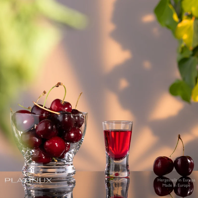 PLATINUX Shotgläser 25ml 2,5cl X-Form Set 12-Teilig aus Glas "CrossLine" Spülmaschinenfest