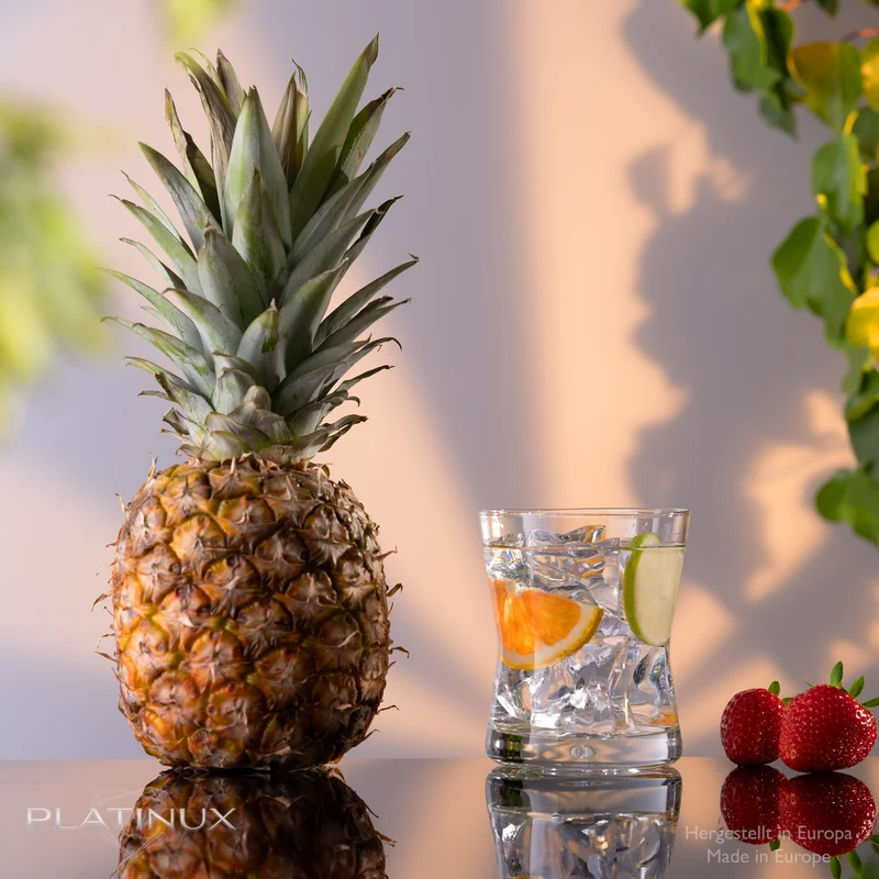 PLATINUX Trinkgläser 290ml X-Form Set 12-Teilig aus Glas "CrossLine" Spülmaschinenfest
