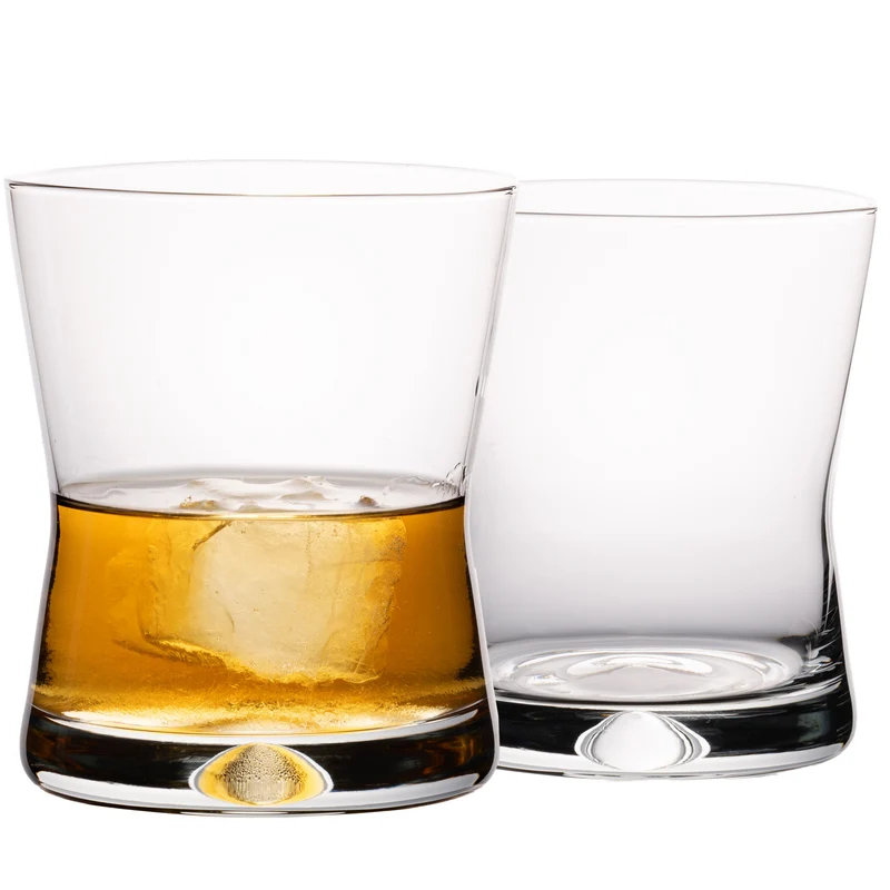PLATINUX Whiskeygläser 290ml X-Form Set 2-Teilig aus Glas "CrossLine" Spülmaschinenfest