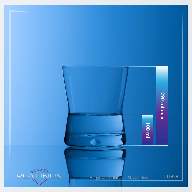PLATINUX Whiskeygläser 290ml X-Form Set 2-Teilig aus Glas "CrossLine" Spülmaschinenfest