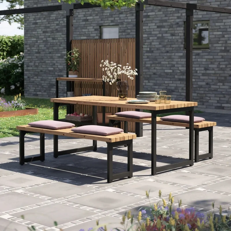 Planken-Gartenmöbel 'Trend Living' | ThermoWood® | Beschläge feuerverzinkt, schwarz lackiert | Made in Europe