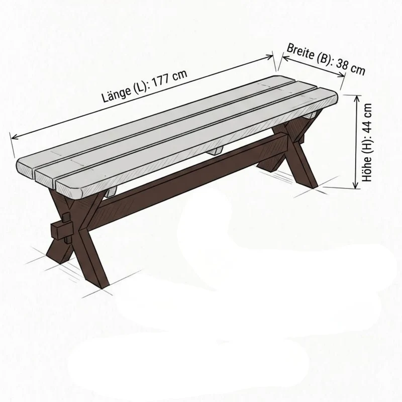 Planken-Gartenmöbel 'Nostalgie' | Kiefer druckimprägniert | Graubraun/Schwarz | Made in Europe