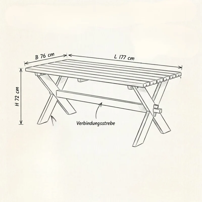 Planken-Gartenmöbel 'Nostalgie' | Kiefer druckimprägniert | Graubraun/Schwarz | Made in Europe