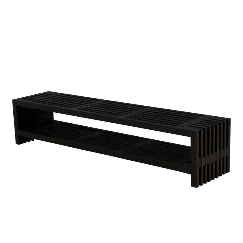 Lattenbank | Kiefer FSC-zertifiziert | Schwarz oder Treibholzfarbe | Made in Europe