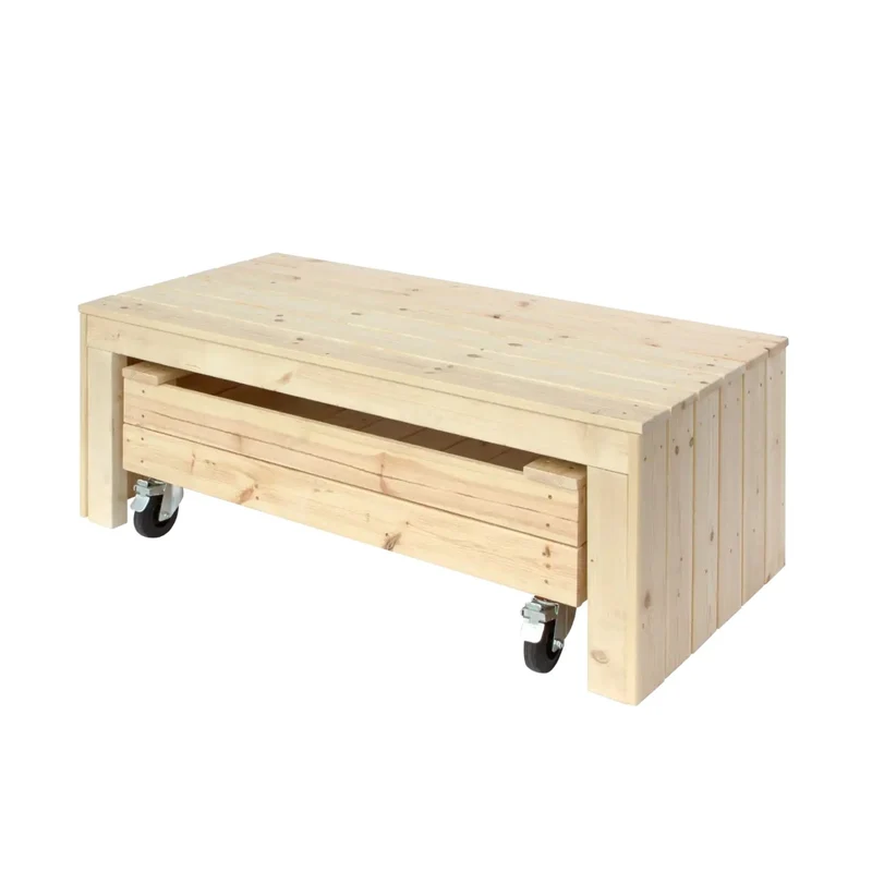 Sandkasten 'Fun' | mit Sitzbank | mit Rädern | Holz unbhandelt | Made in Europe