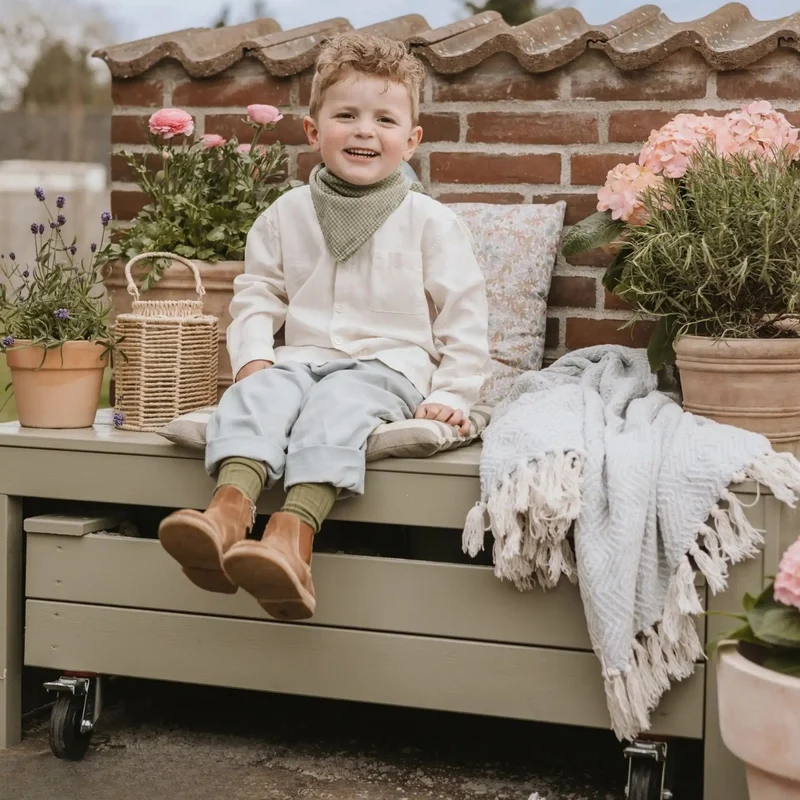 Sandkasten 'Fun' | mit Sitzbank | mit Rädern | Holz unbhandelt | Made in Europe