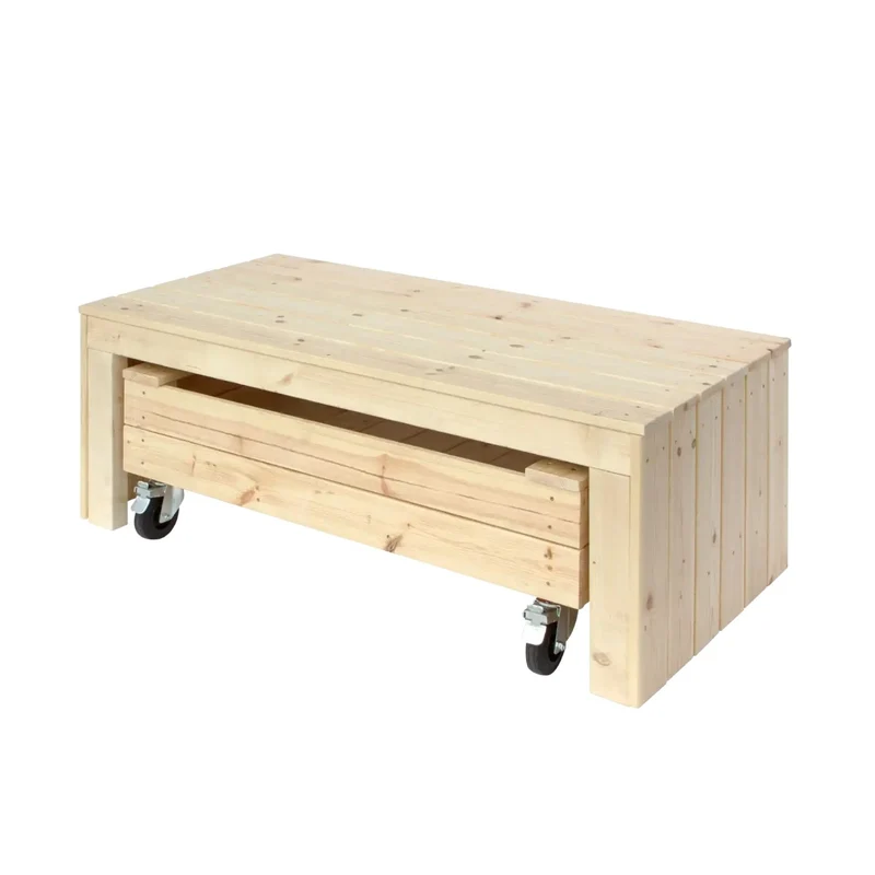 Sandkasten 'Fun' | mit Sitzbank | mit Rädern | Holz unbhandelt | Made in Europe