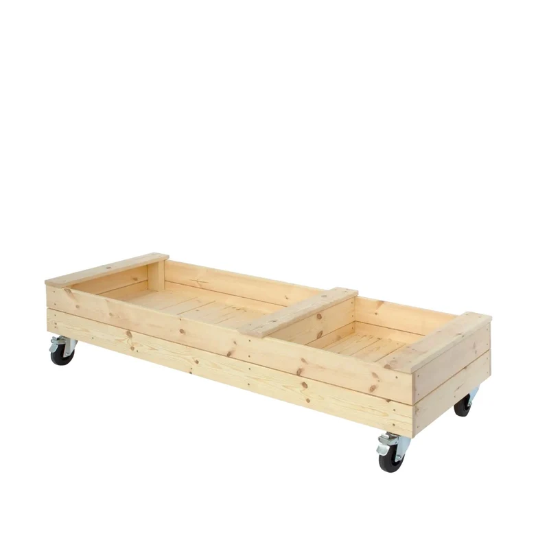 Sandkasten 'Fun' | mit Sitzbank | mit Rädern | Holz unbhandelt | Made in Europe