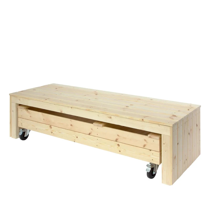 Sandkasten 'Fun' | mit Sitzbank | mit Rädern | Holz unbhandelt | Made in Europe
