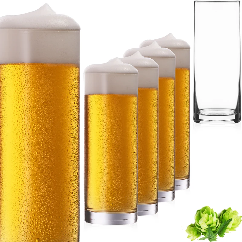 PLATINUX Hohe Biergläser 500ml (max. 630ml) Set 6-Teilig aus Glas Spülmaschinengeeignet