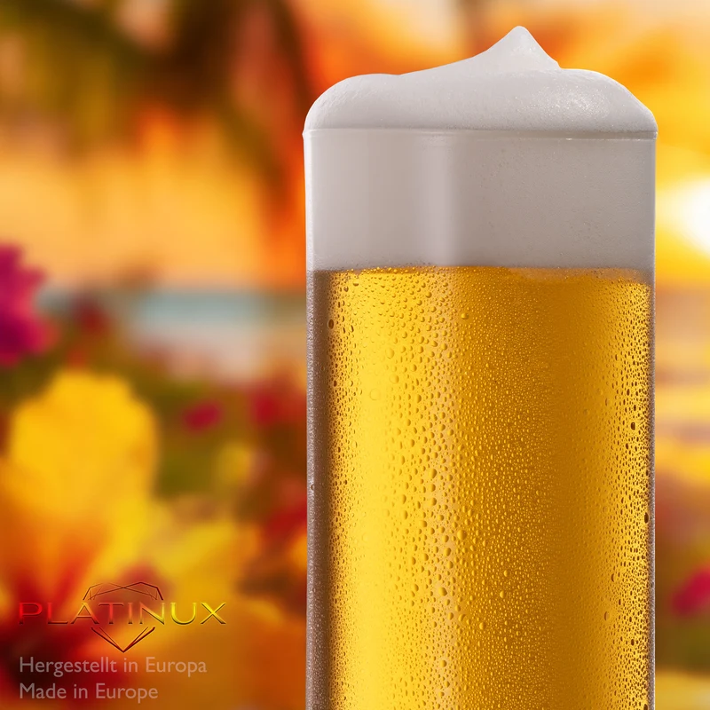 PLATINUX Hohe Biergläser 500ml (max. 630ml) Set 6-Teilig aus Glas Spülmaschinengeeignet