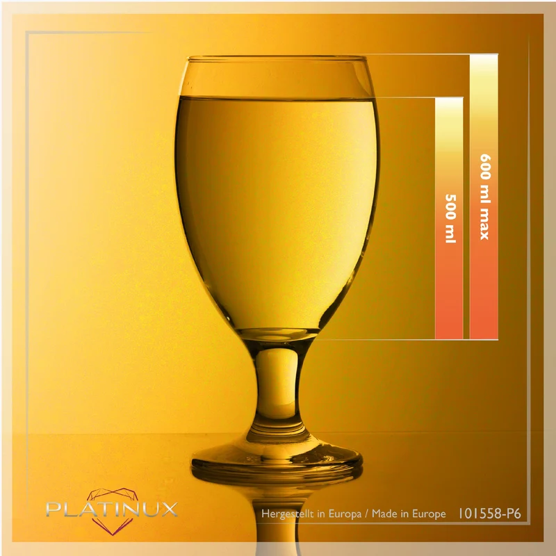 PLATINUX Biertulpen Biergläser Set 6 Teilig 500ml (max.610ml)