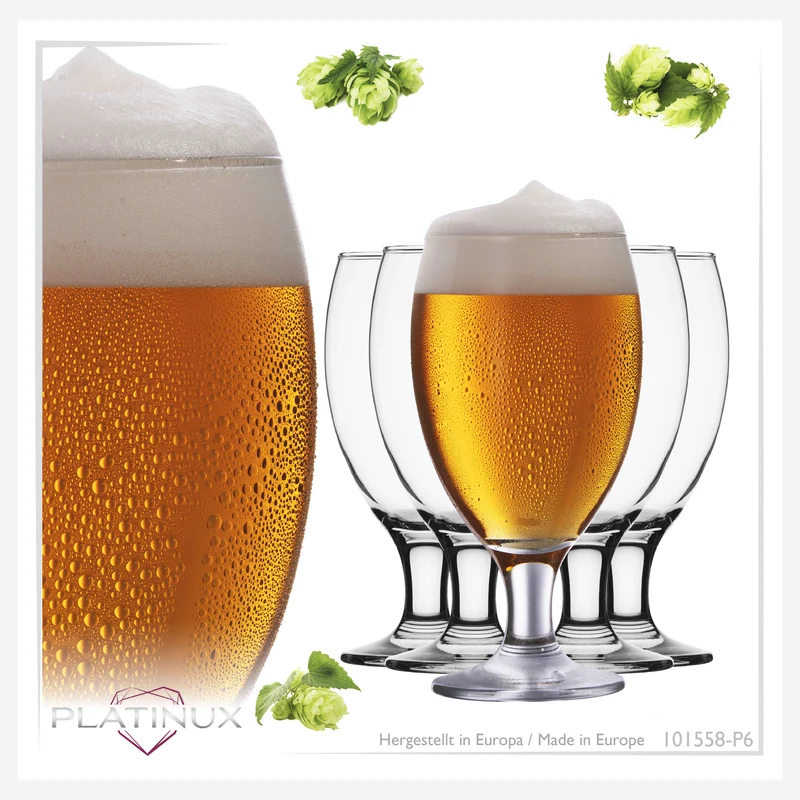 PLATINUX Biertulpen Biergläser Set 6 Teilig 500ml (max.610ml)