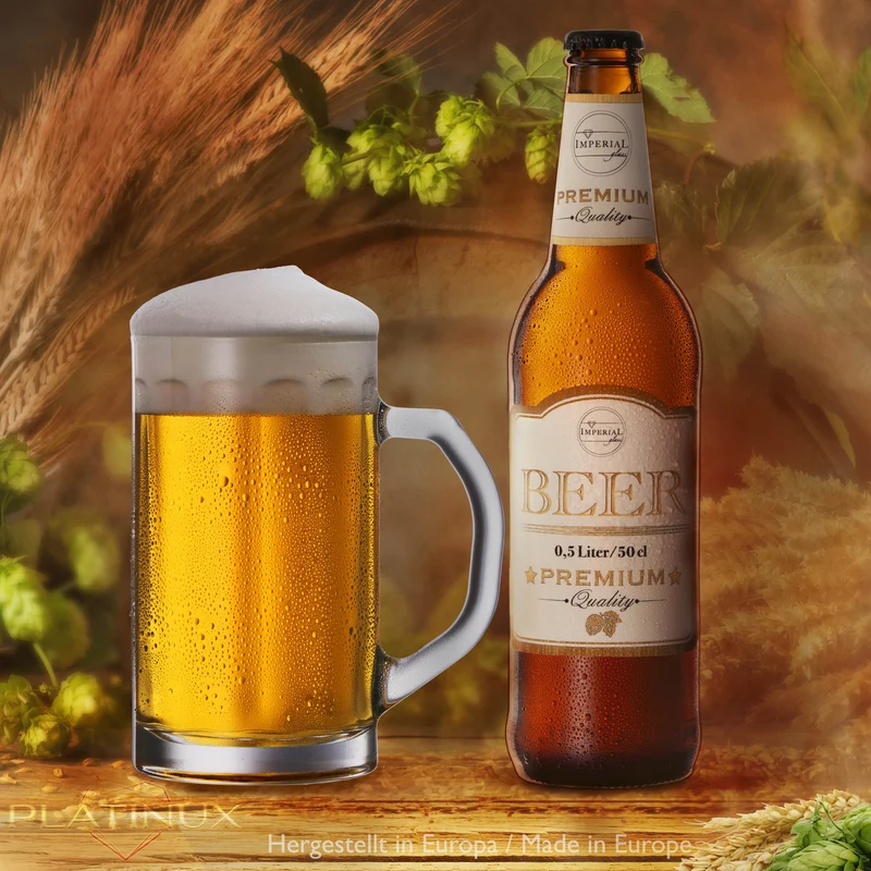 PLATINUX Bierseidel mit Henkel Set 6-Teilig 500ml (max. 650ml) Maßkrug aus Glas