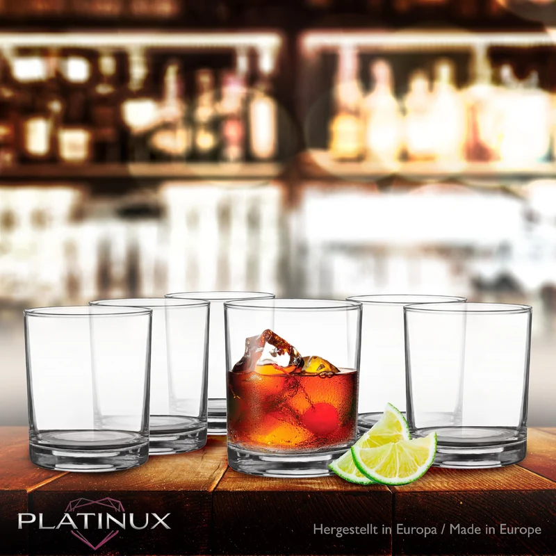PLATINUX Trinkgläser aus Glas 230ml (max. 270ml) Set 6-Teilig Spülmaschinenfest