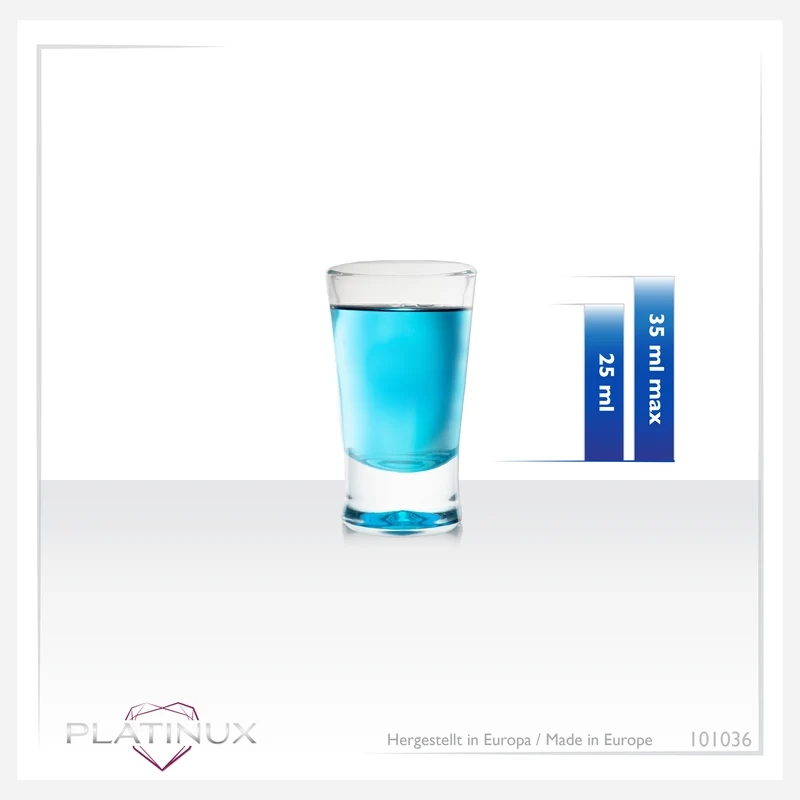 PLATINUX Shotgläser Set 12 Teilig bunt Schnapsgläser 2,5cl
