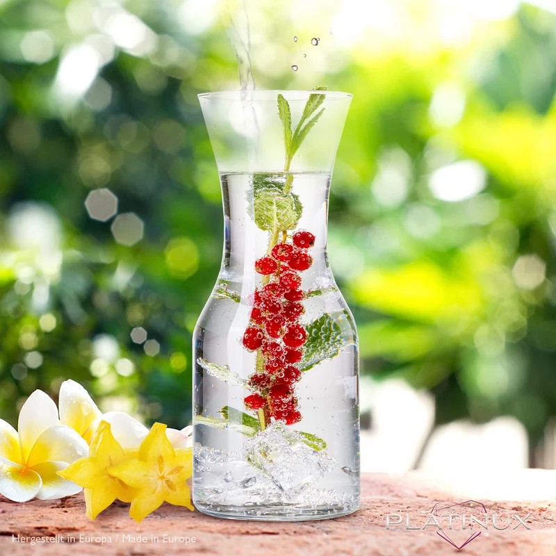 PLATINUX Karaffen 600ml (max. 1100ml) aus Glas 2 Stück