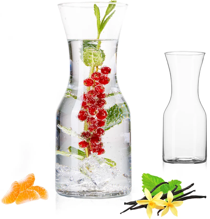 PLATINUX Karaffen 600ml (max. 1100ml) aus Glas 2 Stück