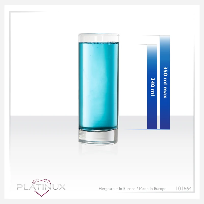 PLATINUX Hohe Trinkgläser aus Glas 340ml (max.350ml) Set 6-Teilig