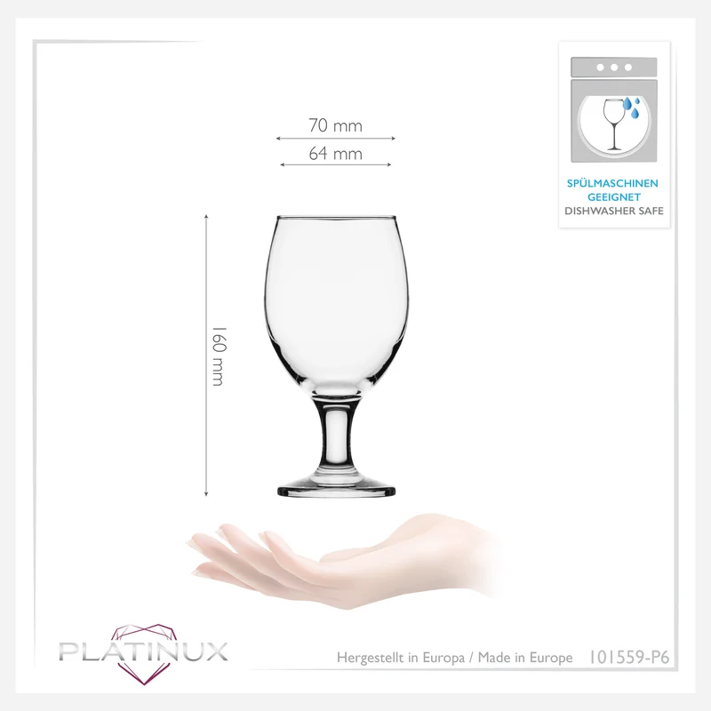 PLATINUX Biertulpen Biergläser Set 6 Stück 300ml (max.400ml)