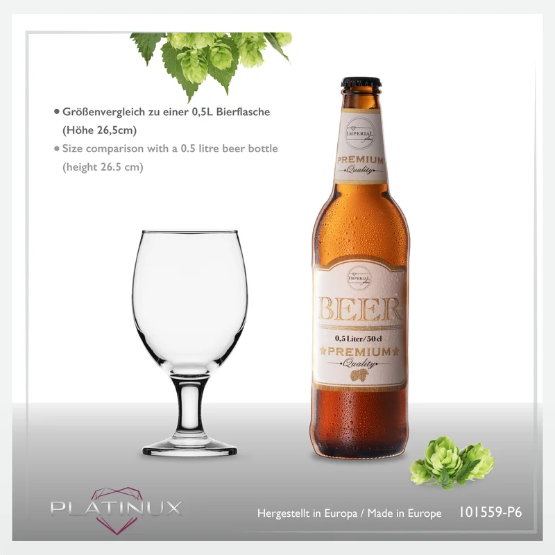 PLATINUX Biertulpen Biergläser Set 6 Stück 300ml (max.400ml)