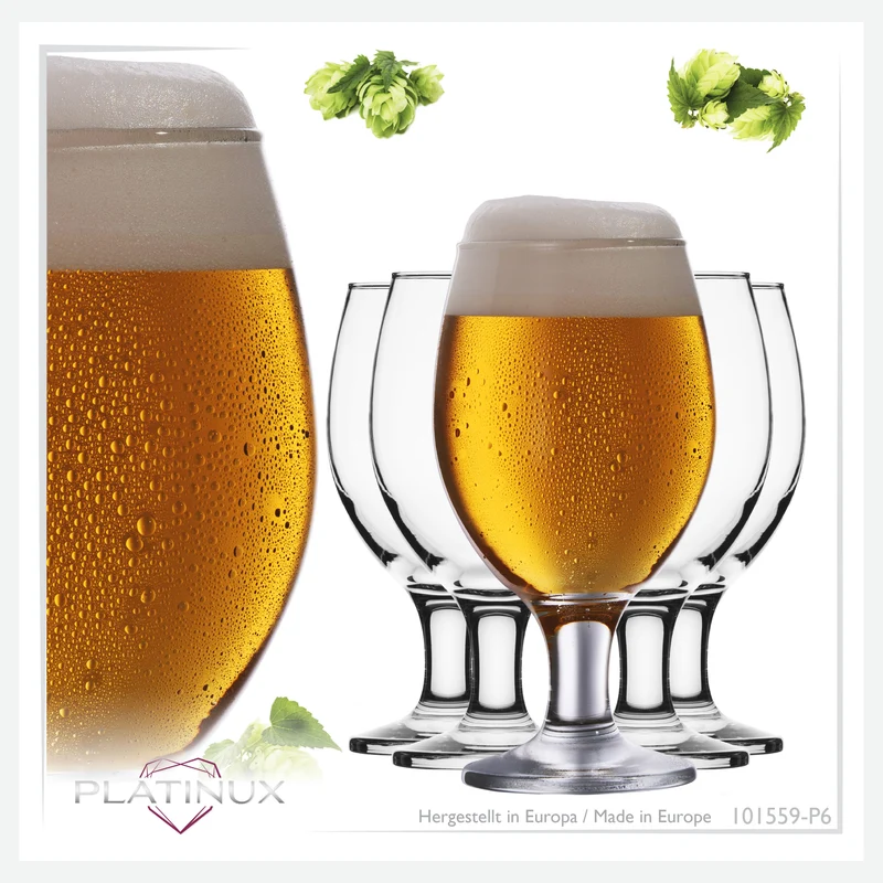 PLATINUX Biertulpen Biergläser Set 6 Stück 300ml (max.400ml)