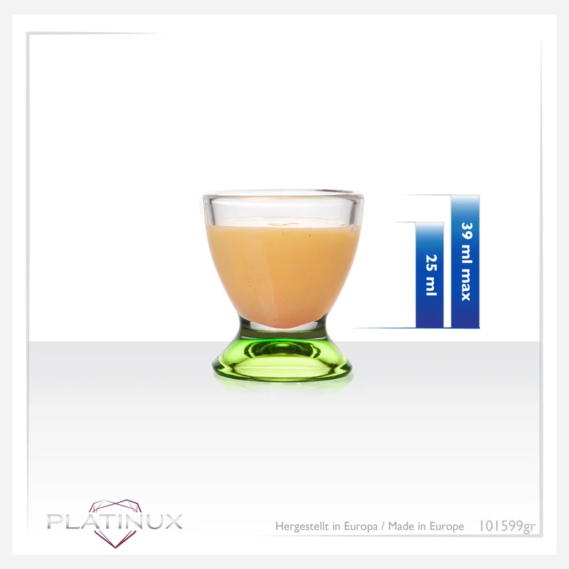 PLATINUX Grüne Eierbecher Set (6-Teilig) aus Glas Eierständer