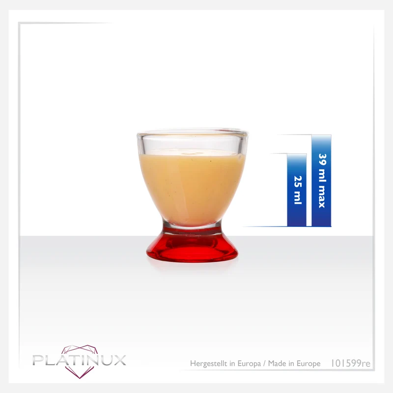PLATINUX Rote Eierbecher Set (6-Teilig) aus Glas Eierständer