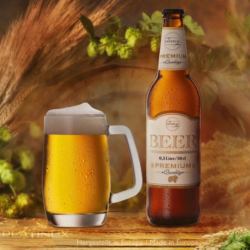 PLATINUX Bierseidel mit Henkel Set 6-Teilig 300ml (max. 375ml) Maßkrug aus Glas