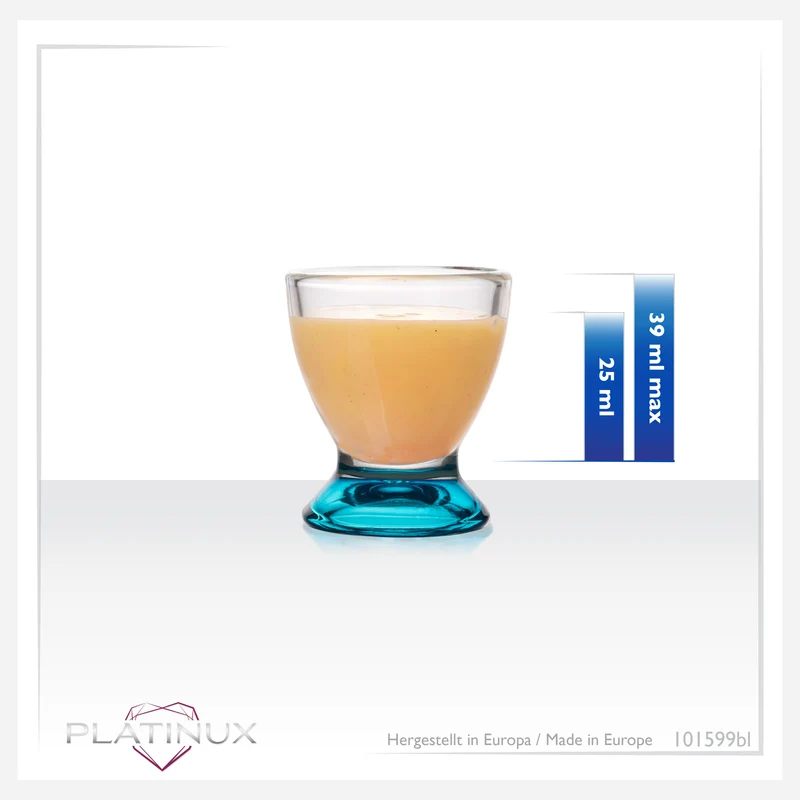 PLATINUX Blaue Eierbecher Set (6-Teilig) aus Glas Eierständer