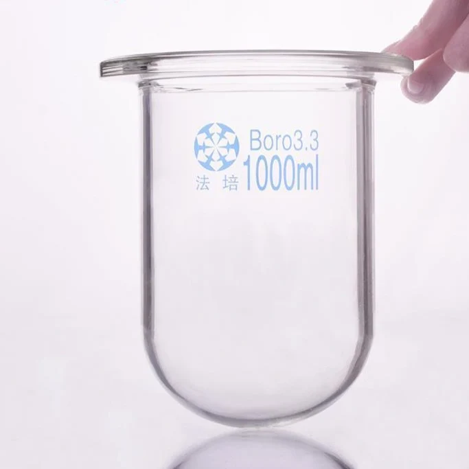 Rundboden-Reaktionsgefäß zylindrisch, Flanschdurchmesser DN 100 bis DN 200, Fassungsvermögen 1.000 bis 20.000 ml