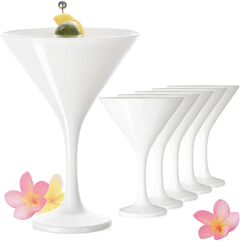 PLATINUX Weiße Martini Gläser 150ml Set 6-Teilig aus Glas