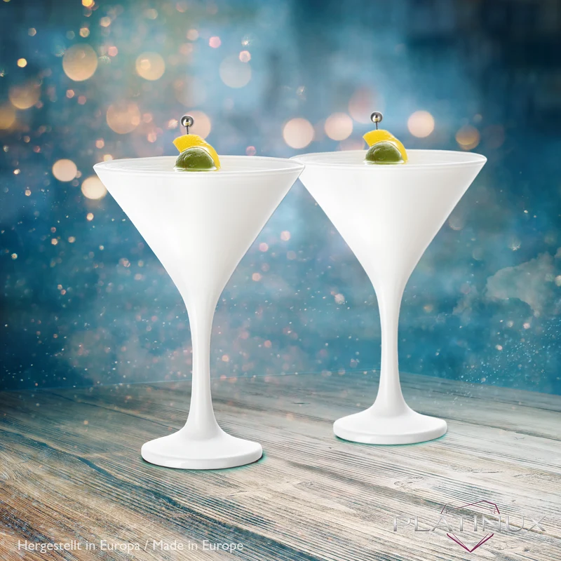 PLATINUX Weiße Martini Gläser 150ml Set 6-Teilig aus Glas