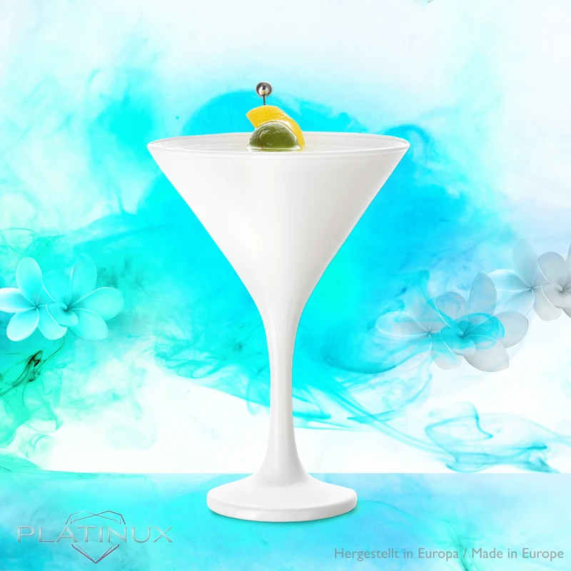PLATINUX Weiße Martini Gläser 150ml Set 6-Teilig aus Glas