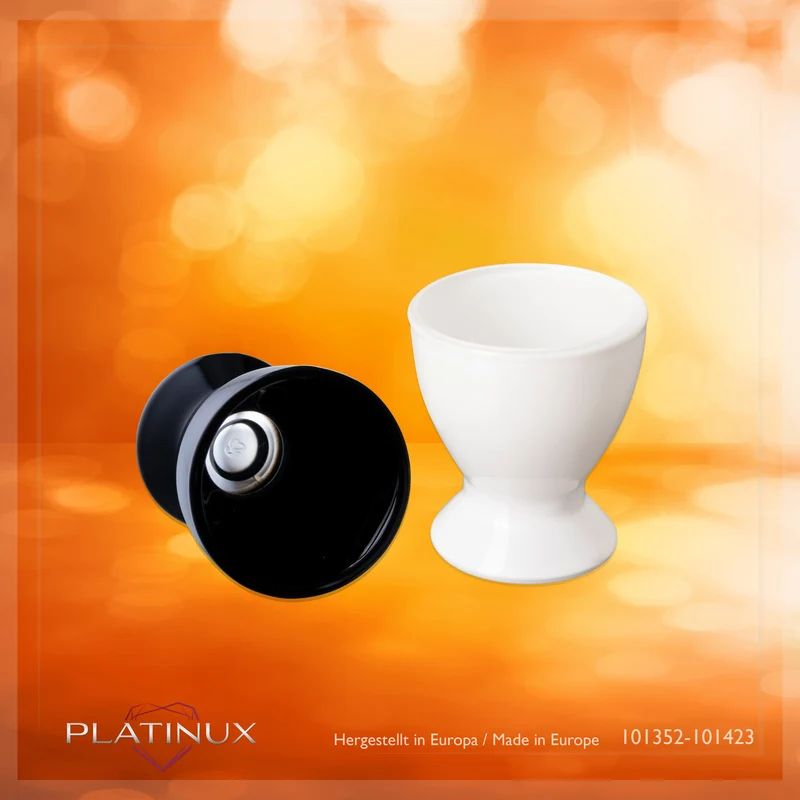 PLATINUX Schwarze & Weiße Eierbecher aus Glas Set 6-Teilig Eierständer