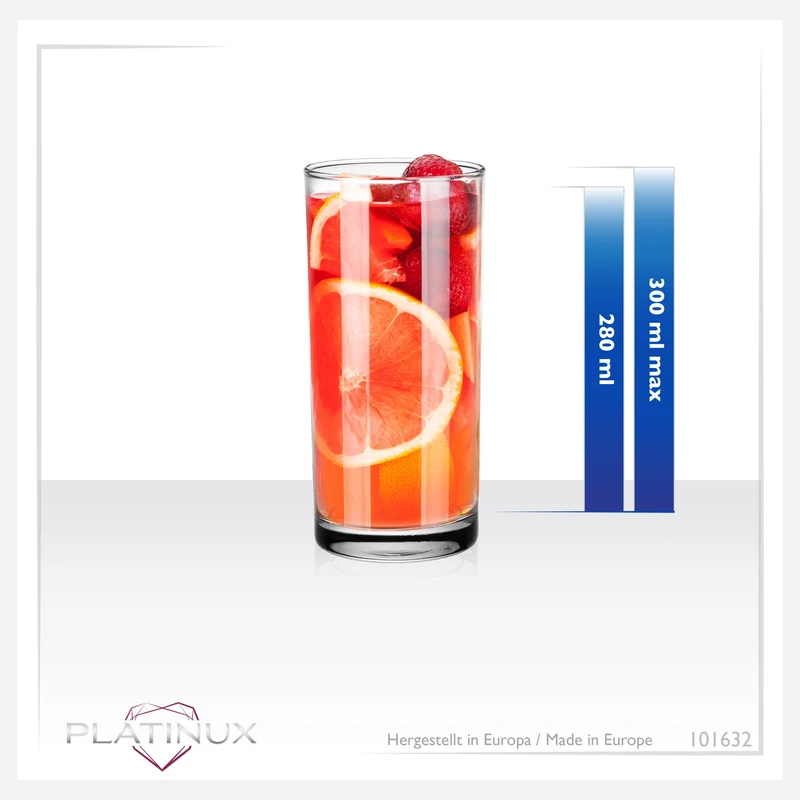 PLATINUX Trinkgläser aus Glas 280ml (max.300ml) Set 6-Teilig