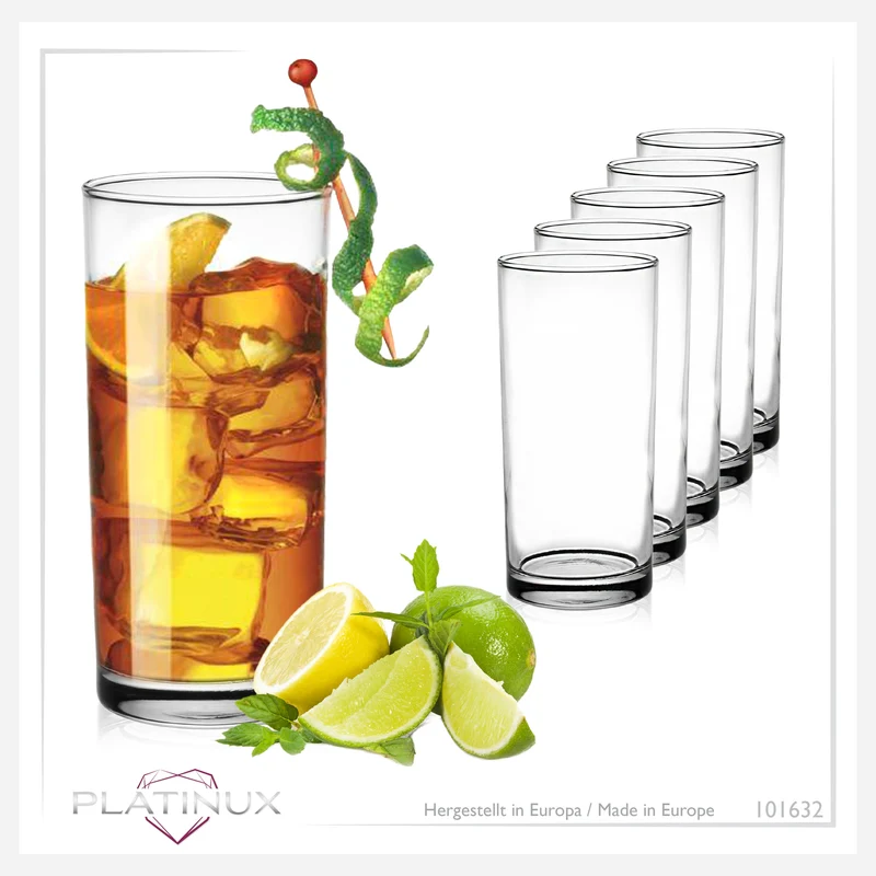 PLATINUX Trinkgläser aus Glas 280ml (max.300ml) Set 6-Teilig