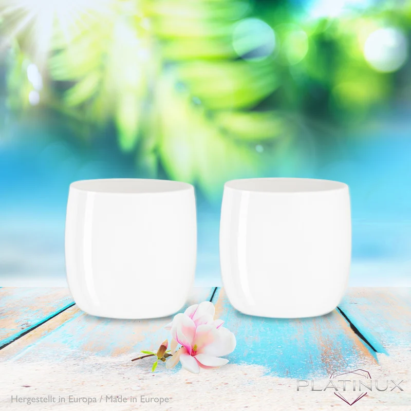 PLATINUX Elegante Weiße Trinkgläser aus Glas 260ml (max.320ml) Set 6 Teilig