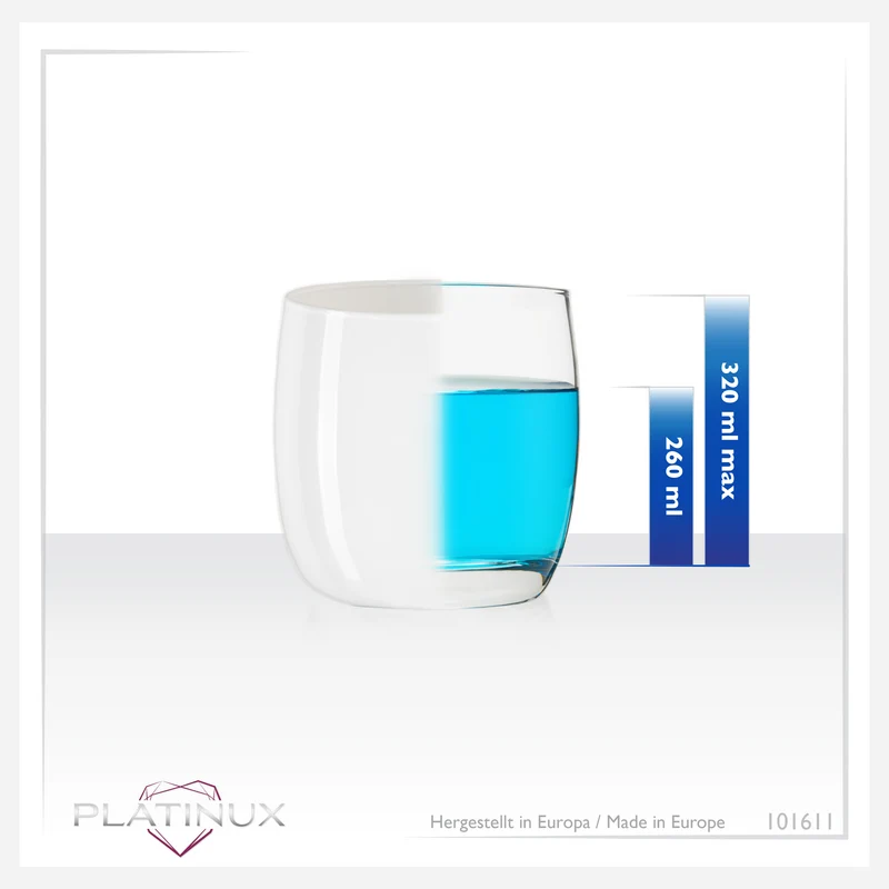 PLATINUX Elegante Weiße Trinkgläser aus Glas 260ml (max.320ml) Set 6 Teilig