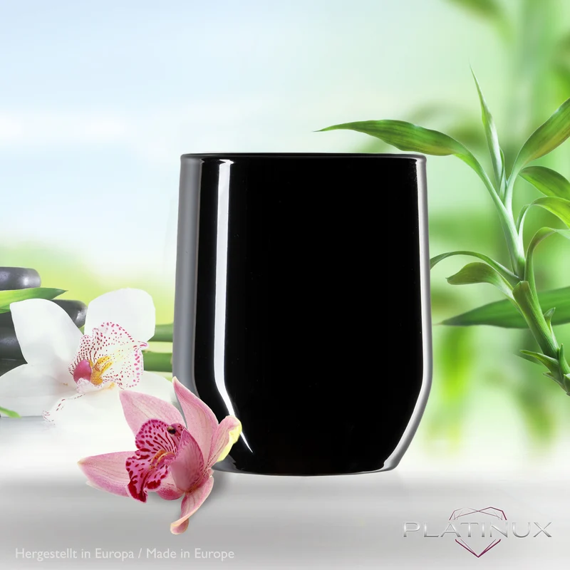 PLATINUX Schwarze Elegante Trinkgläser 300ml (max. 330ml) aus Glas Set 6 Teilig